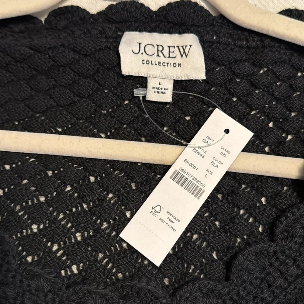 J.Crew Collection Crochet cropped cardigan sweater BS948